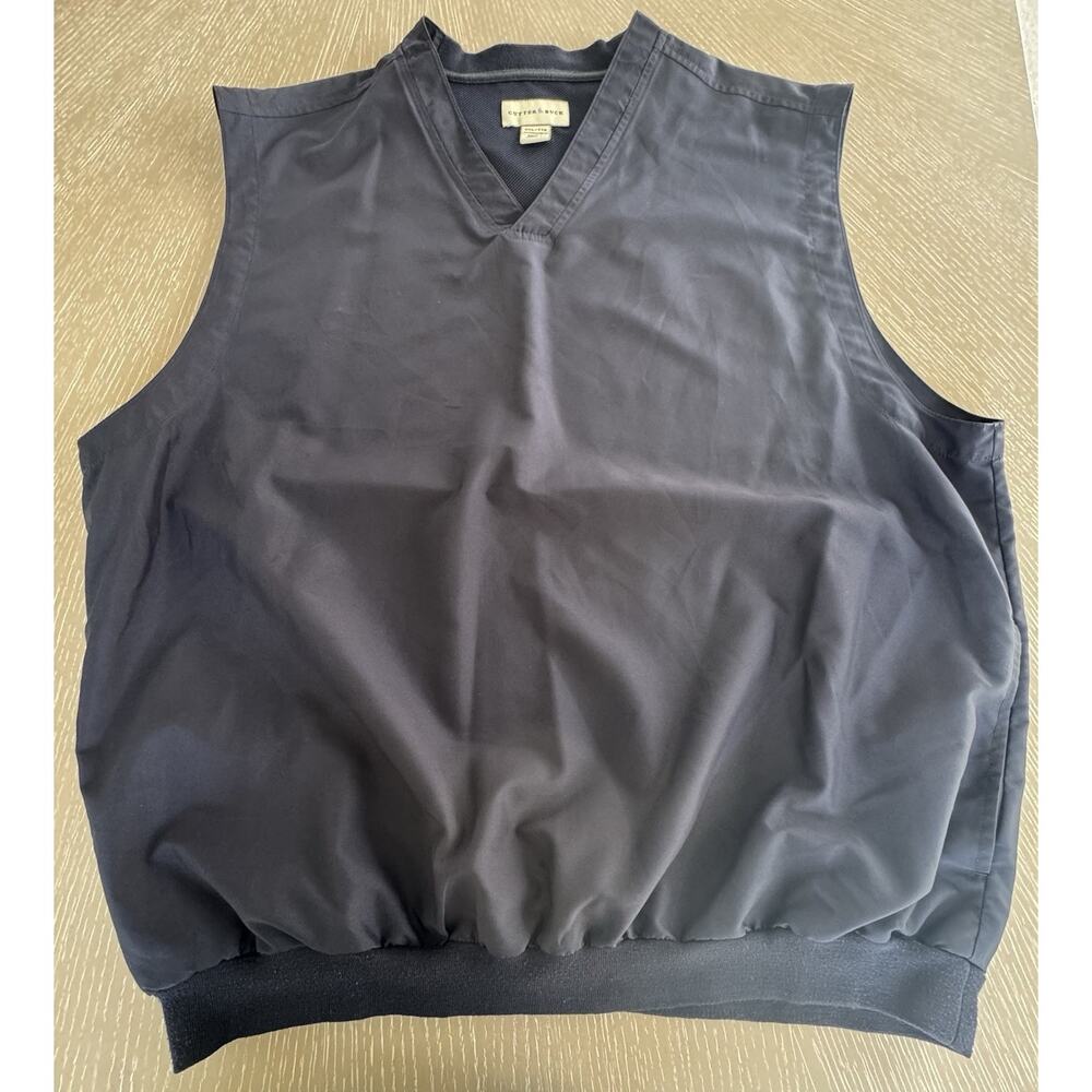 Cutter & Buck Men's V-Neck Wind Vest Navy Blue Golf Pullover Size XXL